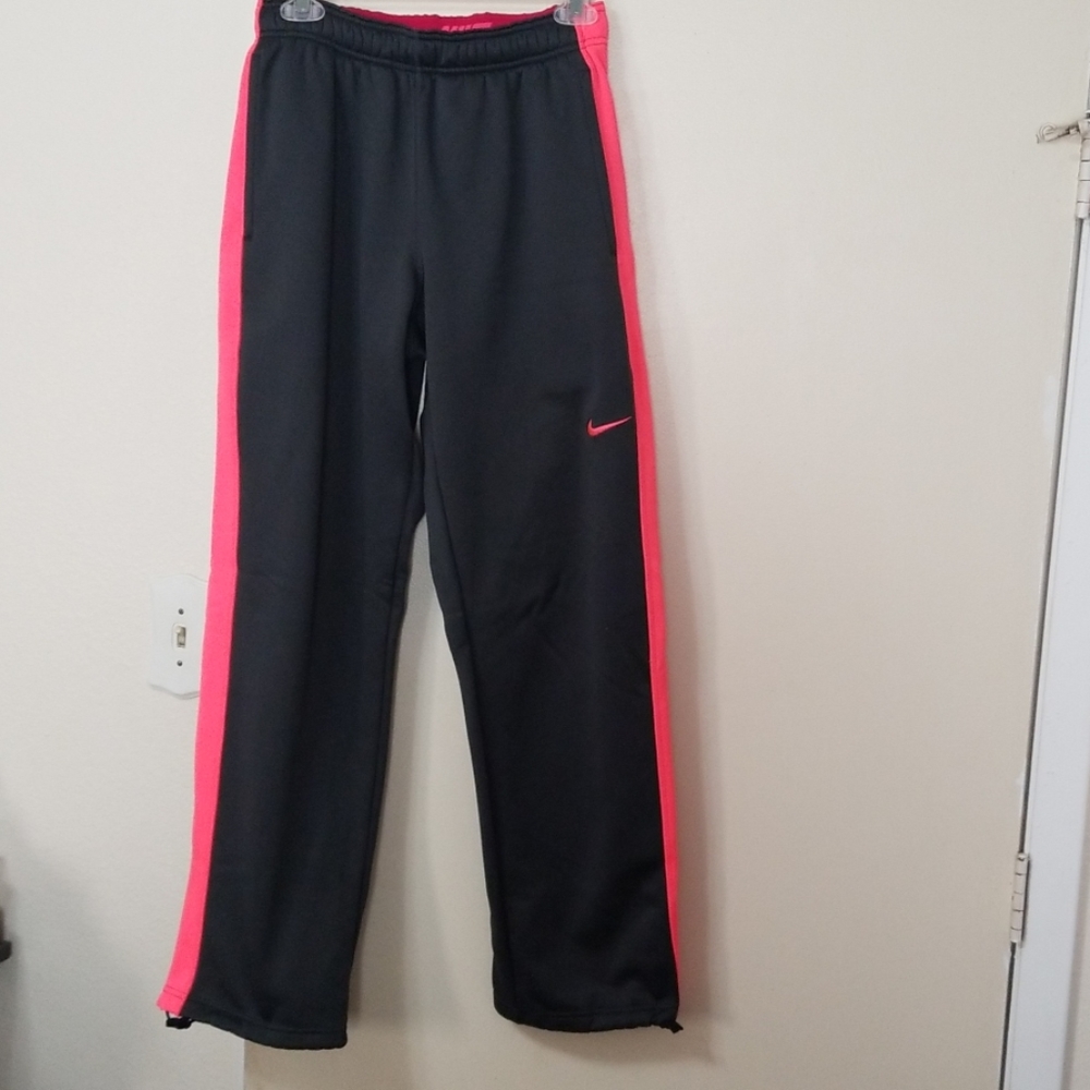 Nike sweat pants - gray with coral strip.